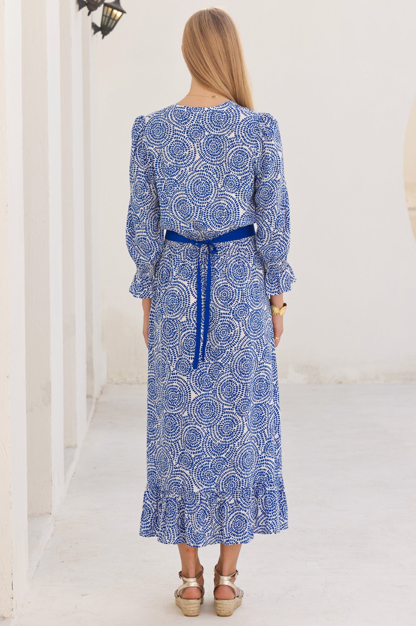Maeve EcoVero™ Dress | White/Blue - Image 8
