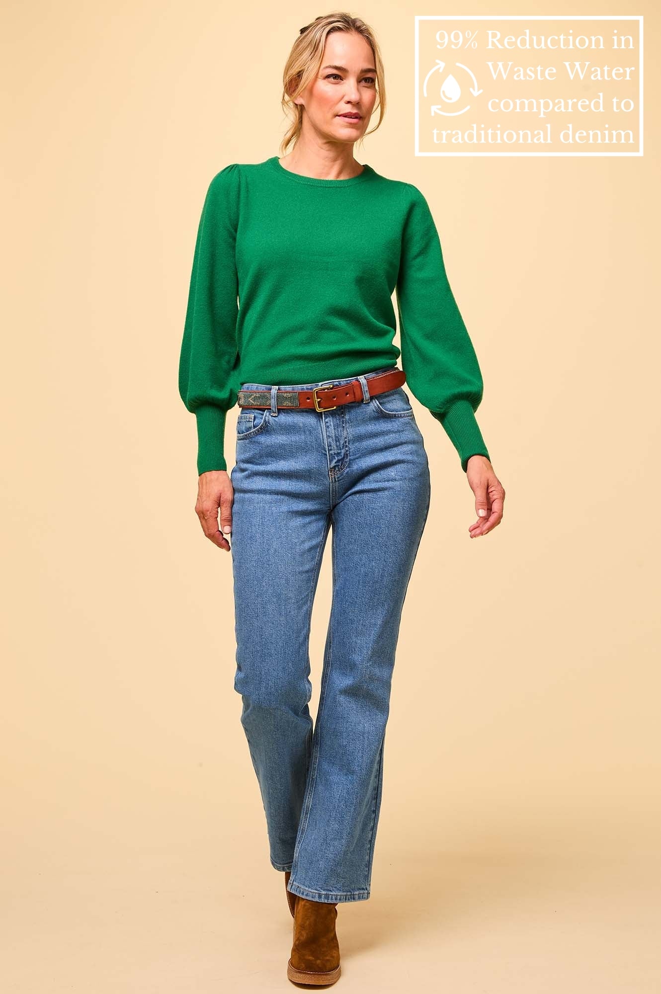Denim Boot Cut Jean | Mid Wash - Image 3