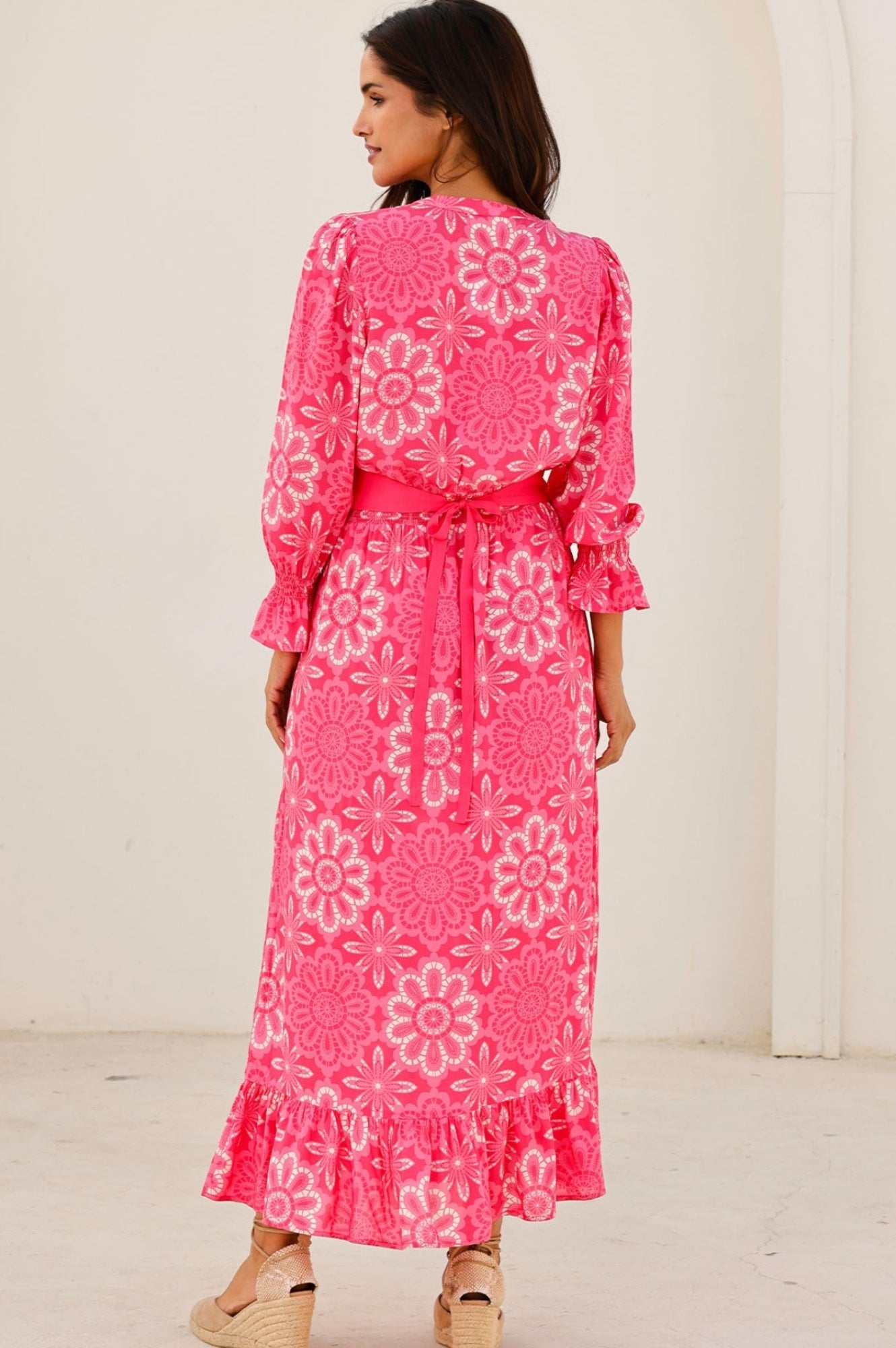 Maeve EcoVero™ Dress | Lace Floral Pink/White - Image 5